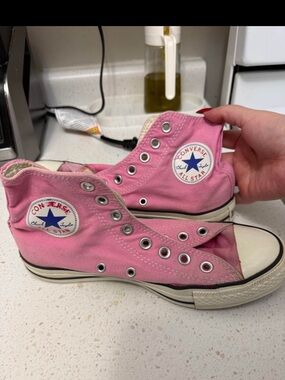Converse All Star High Top Sneakers - Pink and White